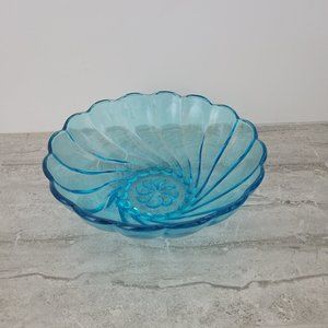 Vintage Blue Capri Swirl Bowl